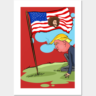 Trump Kaepernick US Flag Posters and Art